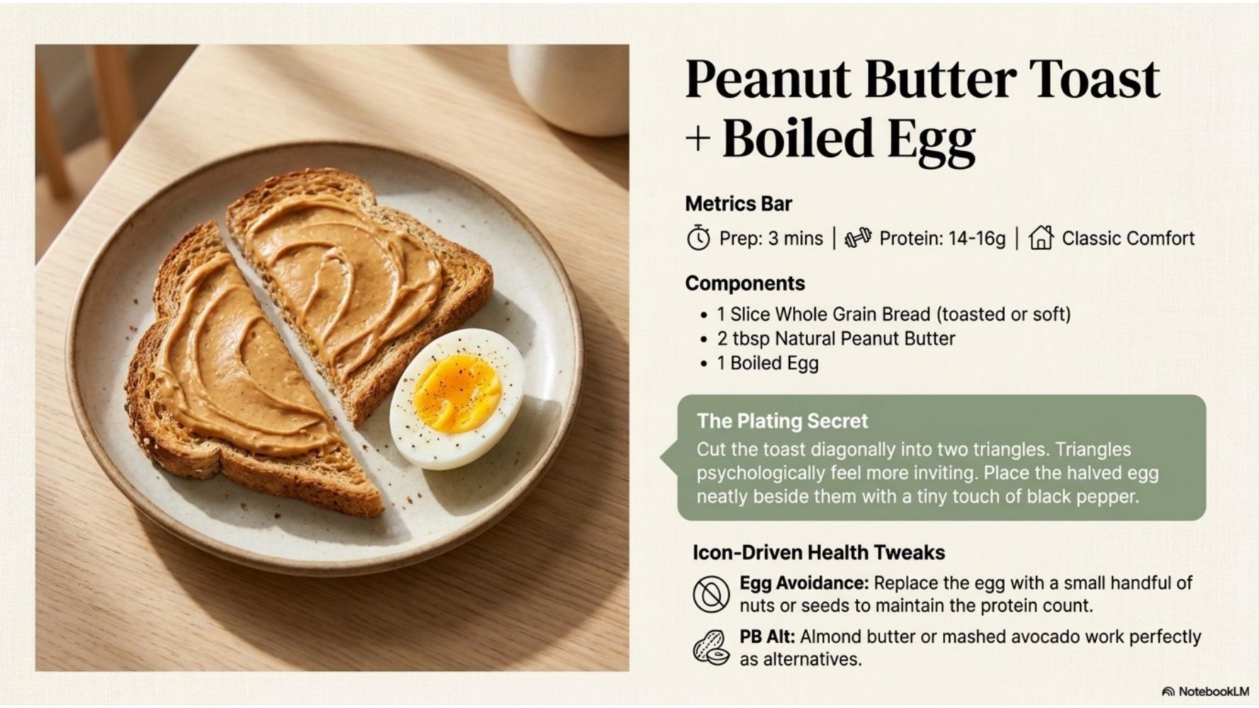 Peanut Butter Toast + Boiled Egg