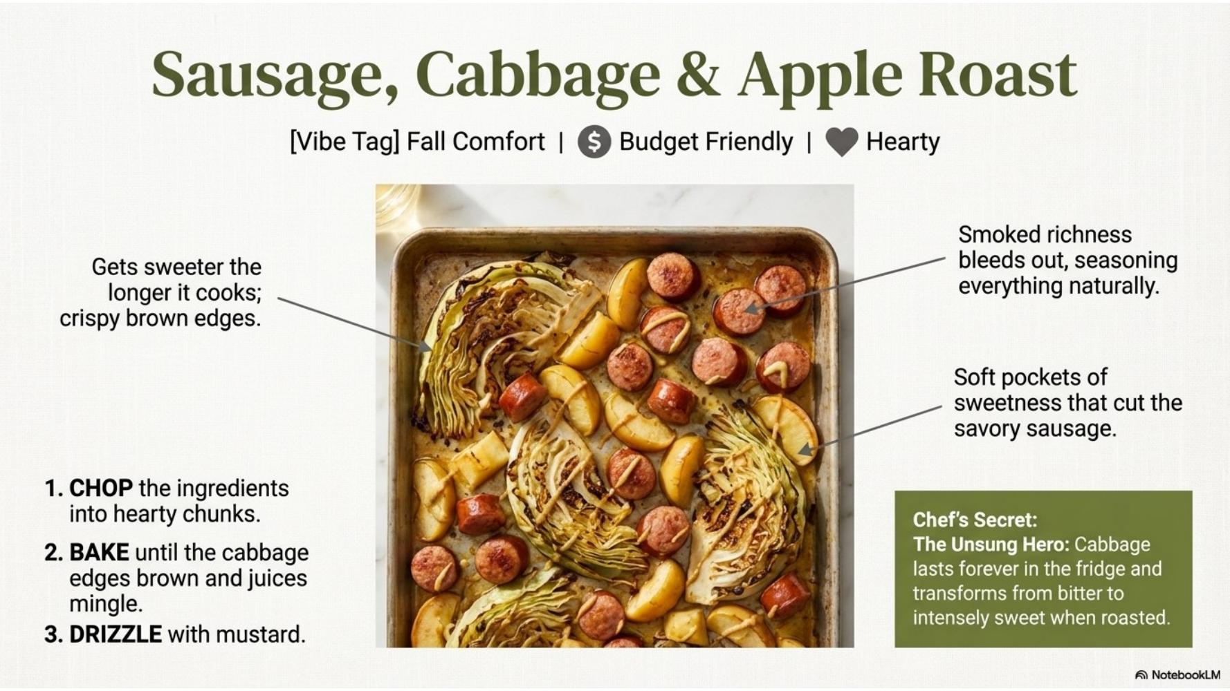 Sausage, Cabbage & Apple Roast