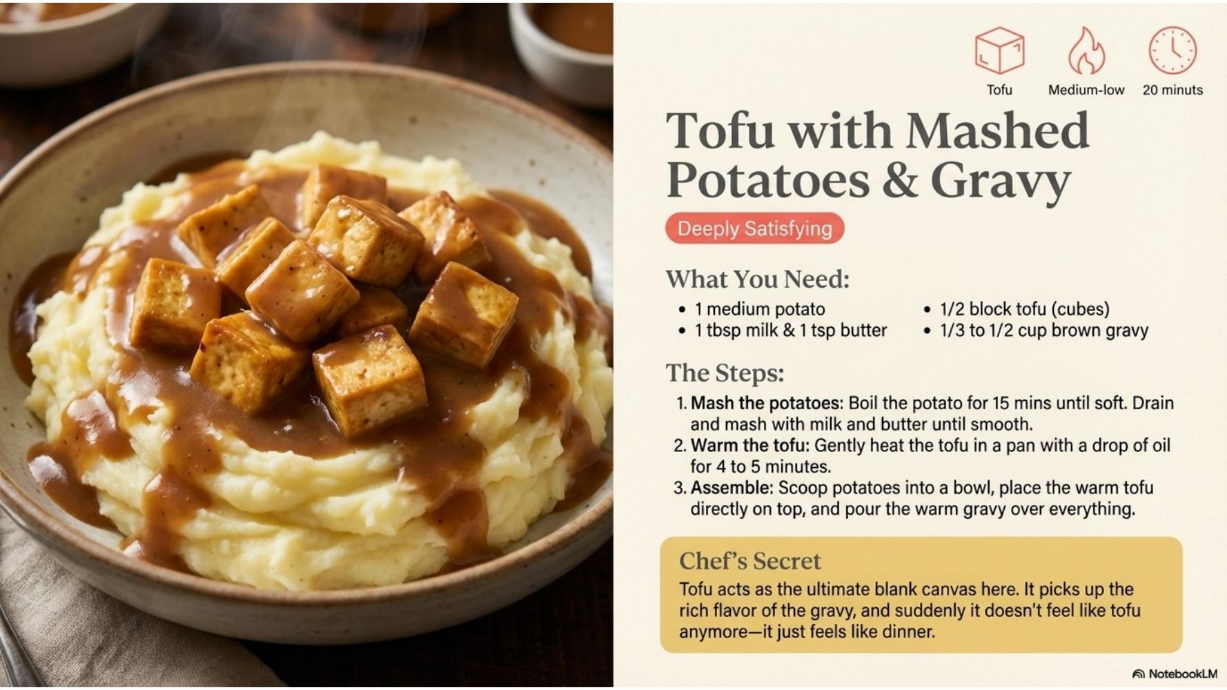 Tofu with Mashed Potatoes & Gravy