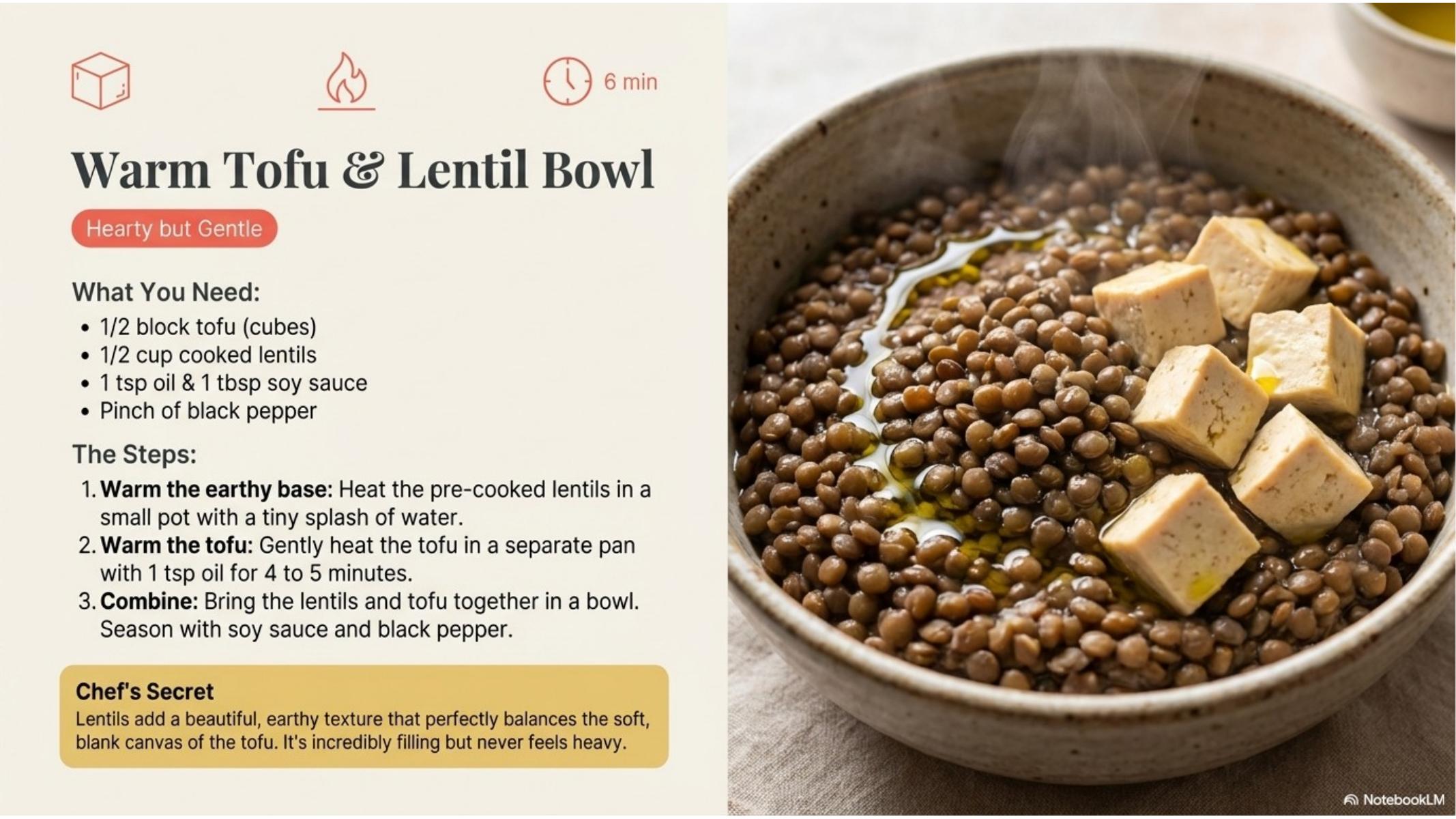 Warm Tofu & Lentil Bowl