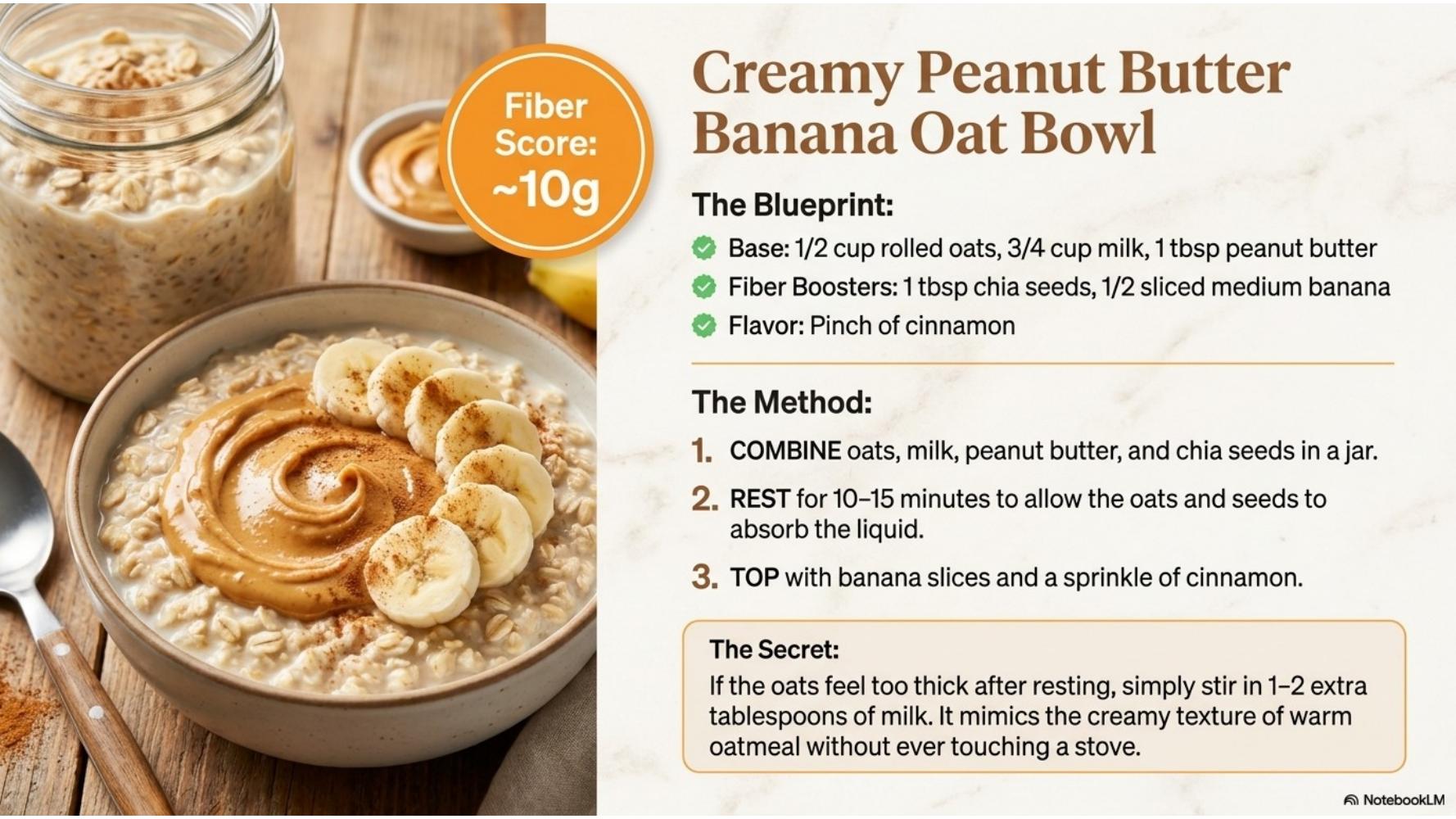 Creamy PB Banana Oat Bowl