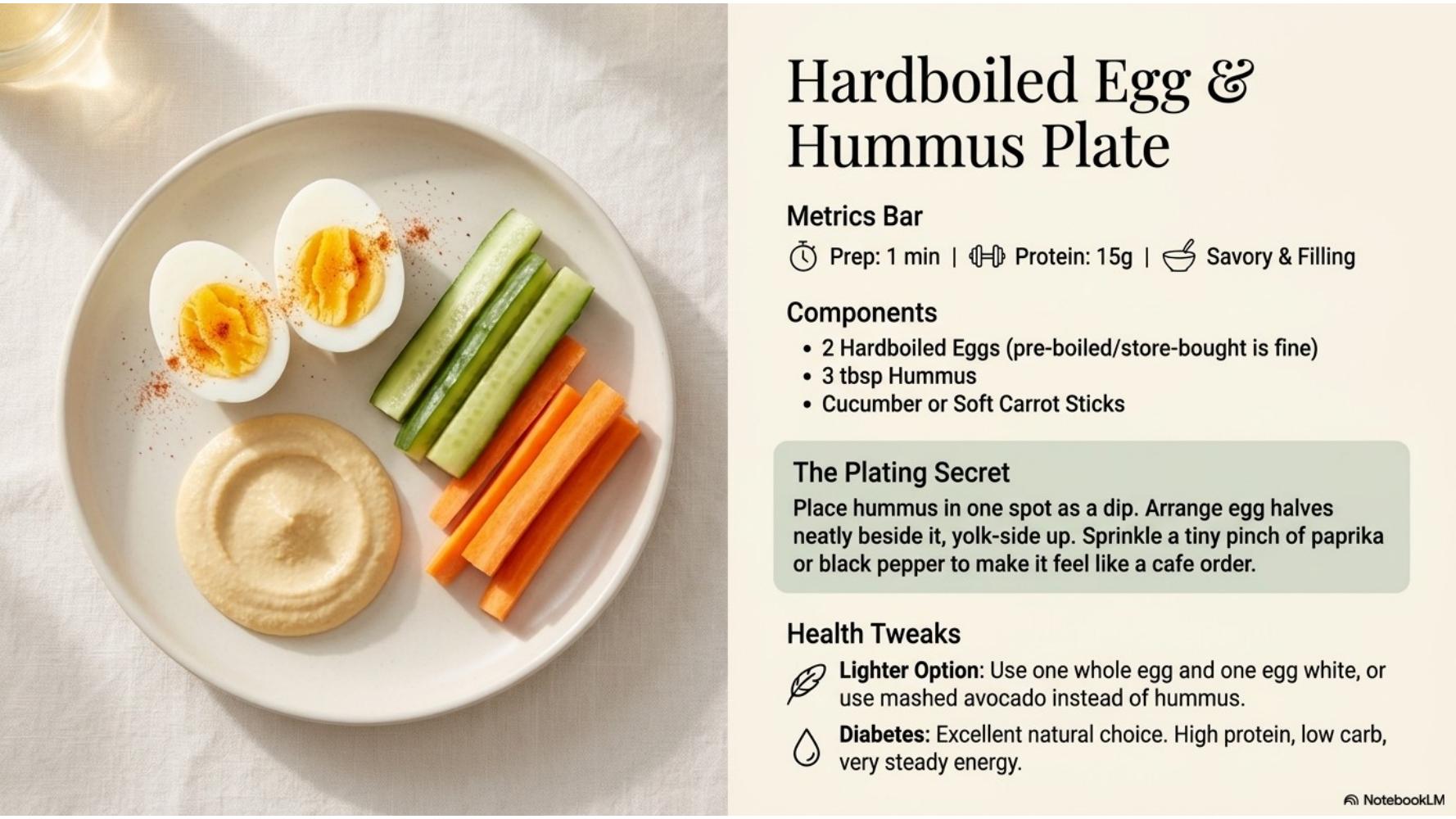 Hardboiled Egg & Hummus Plate