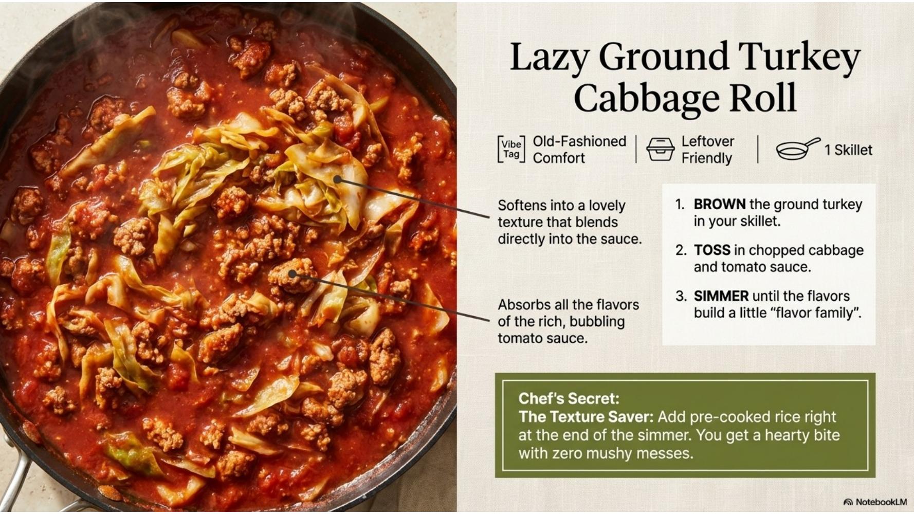 Lazy Ground Turkey Cabbage Roll