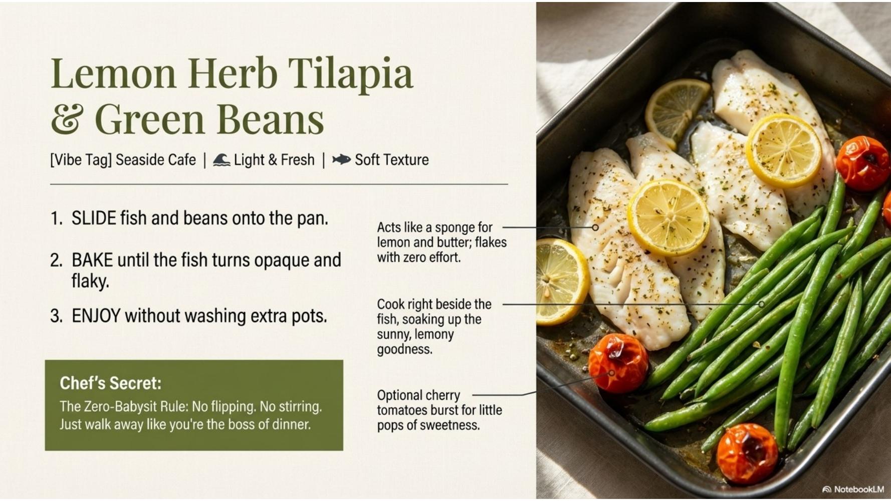 Lemon Herb Tilapia & Green Beans